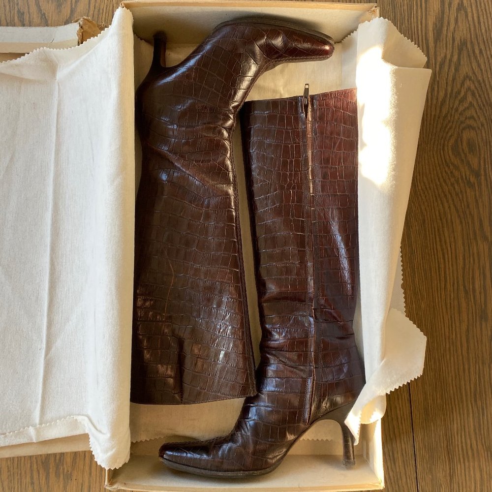 J. Crew Croc-Embossed Tall Boots
